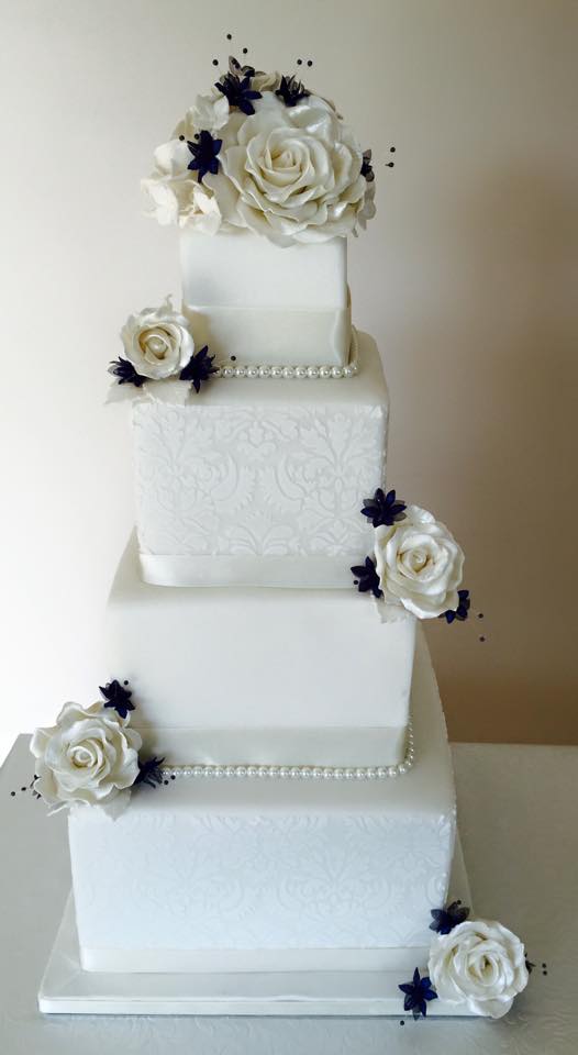 14-12-10-8 Square Cake Stand Set