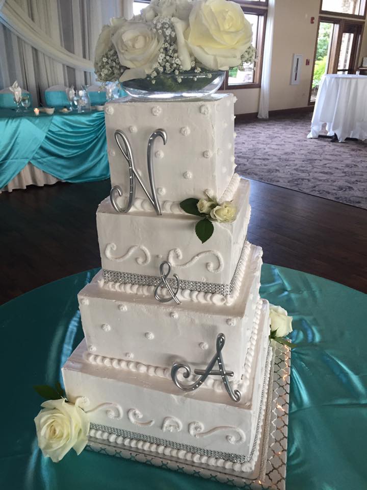 14-12-10-8 Square Cake Stand Set